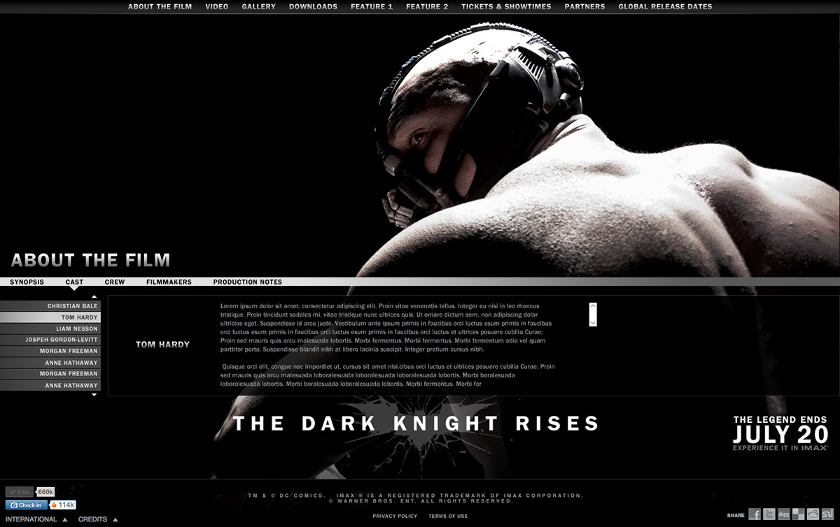 batman official site Dark knight rises dark knight warner brothers interactive
