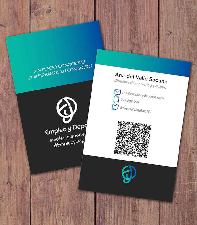 business card Tarjetas de visita design affinity designer logo graphic design  Empleo y Deporte