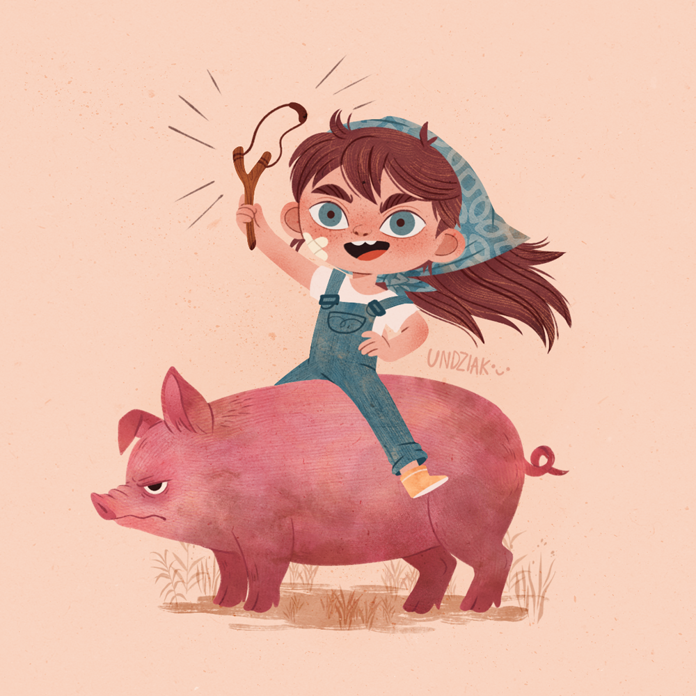 #characterdesign #childhood #childrenbook #fun #girl #illustration #pig   bookillustration kids