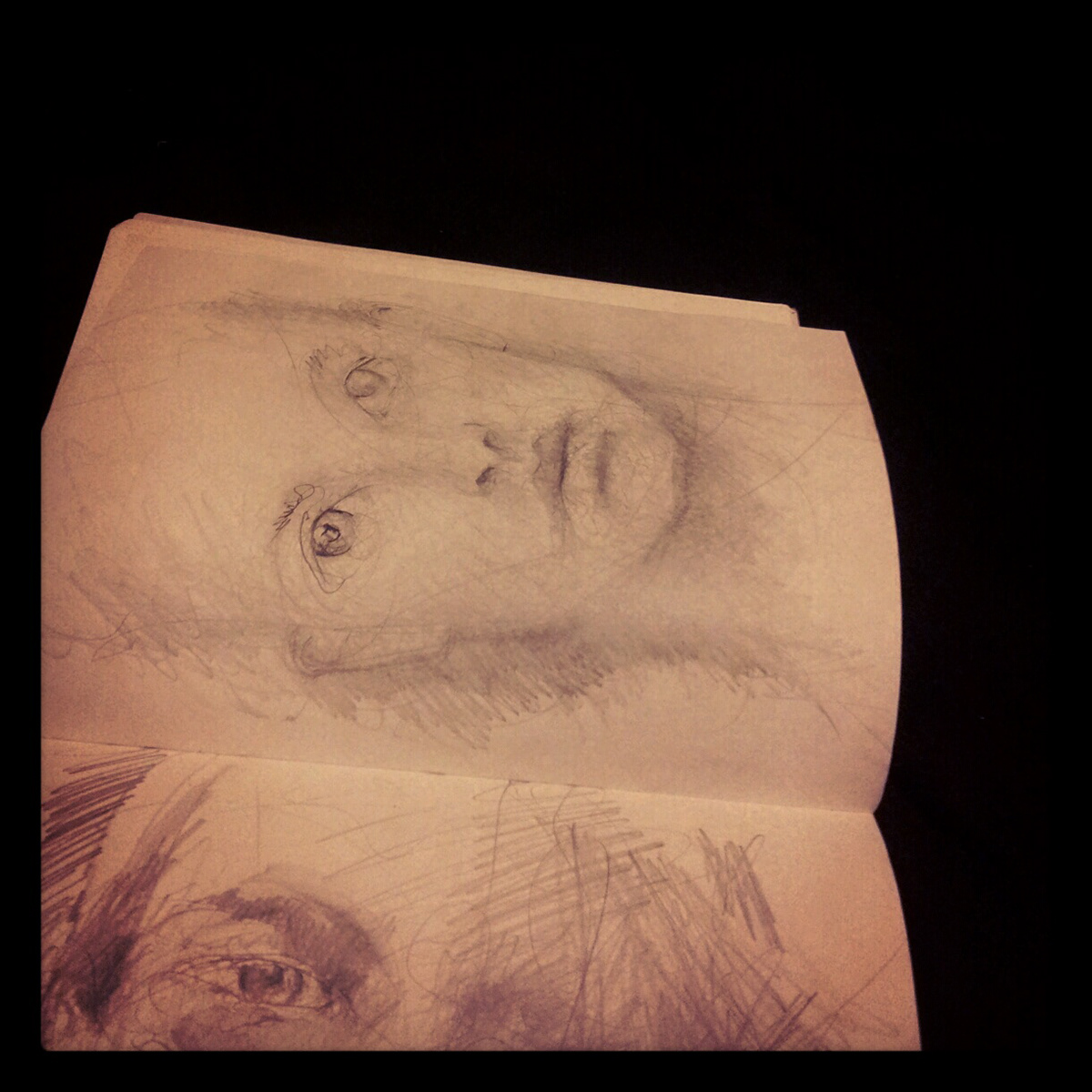 sketches doodles faces lines