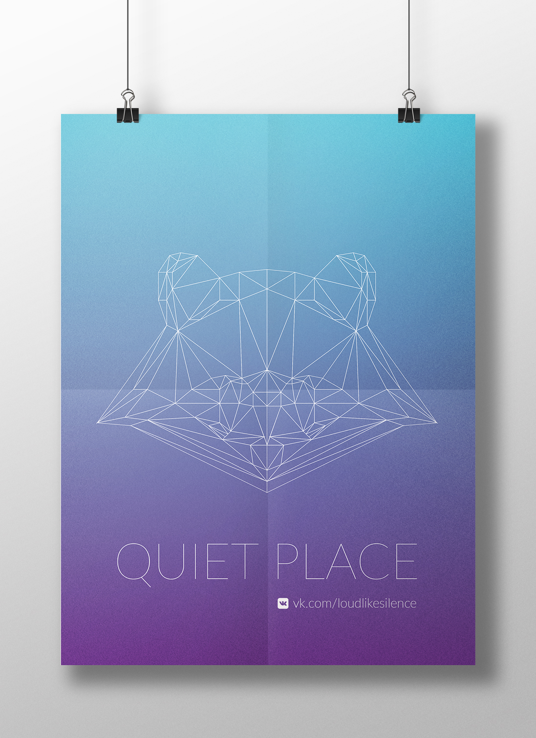 banner quiet place social media low-poly