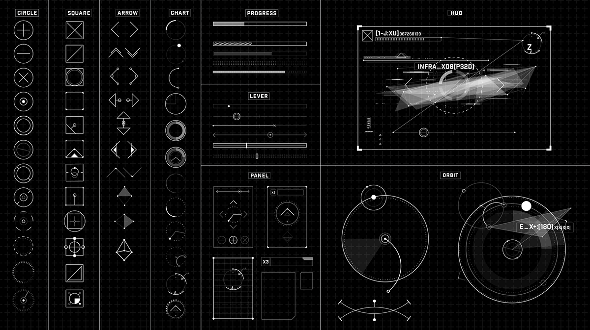 FUI futuristic HUD motion graphics  sci-fi screen graphics ui design UI/UX user interface