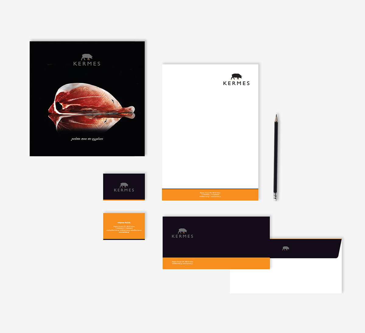 logo stationary brochure print jamon cured meat identity logodesign