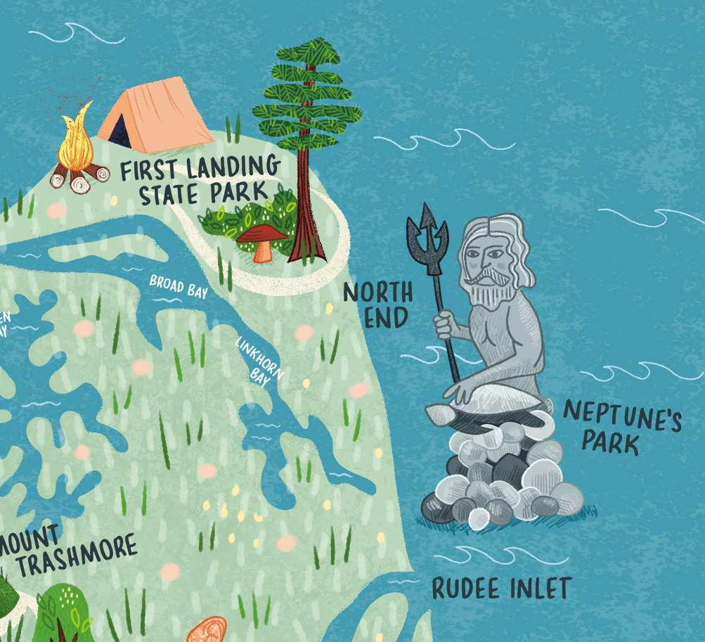 digital illustration illustrated map illustrated nature ILLUSTRATION  Parks and Recreation travel and tourism