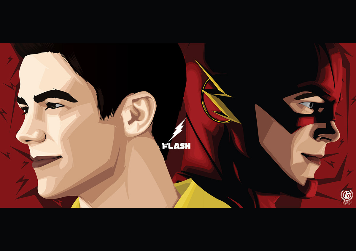The Flash Flash Barry Allen barry allen vector portrait