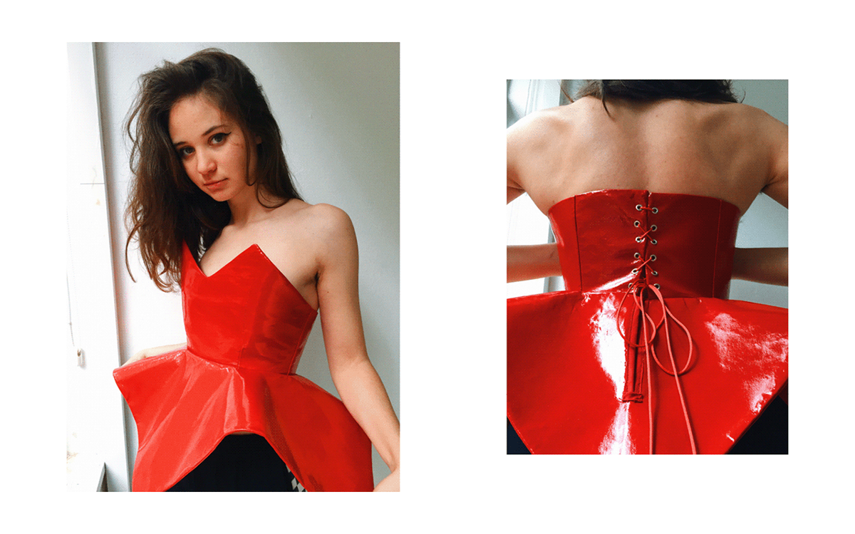 corset Fashion  FASHION PROJECT latex Moulage Project red