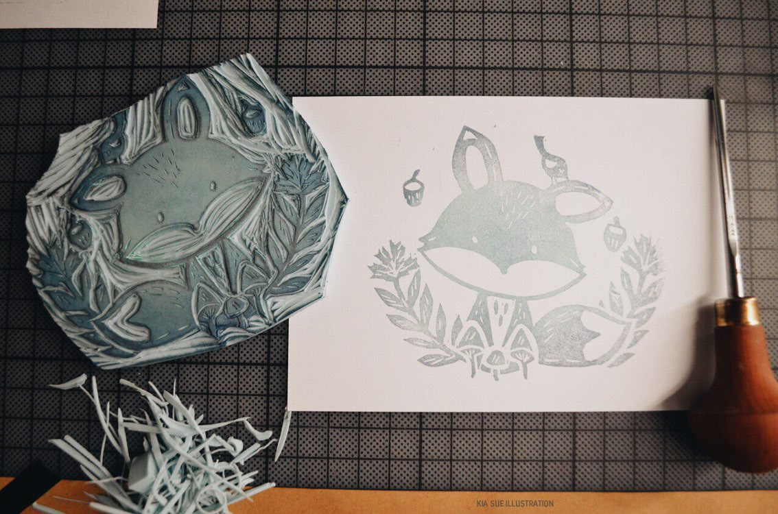 ILLUSTRATION  linoprinting Linoldruck handmade prints Printing