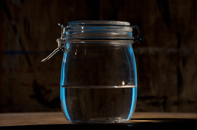 Image may contain: indoor, glass and mason jar