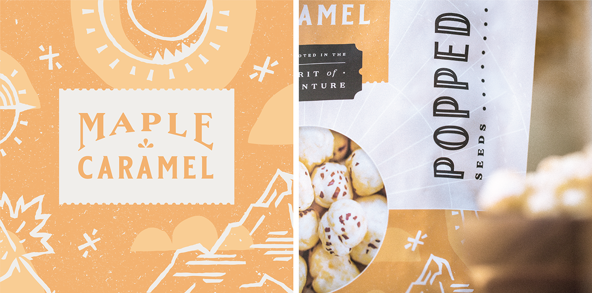 Packaging design ILLUSTRATION  popcorn adventure Food  Snck Fun