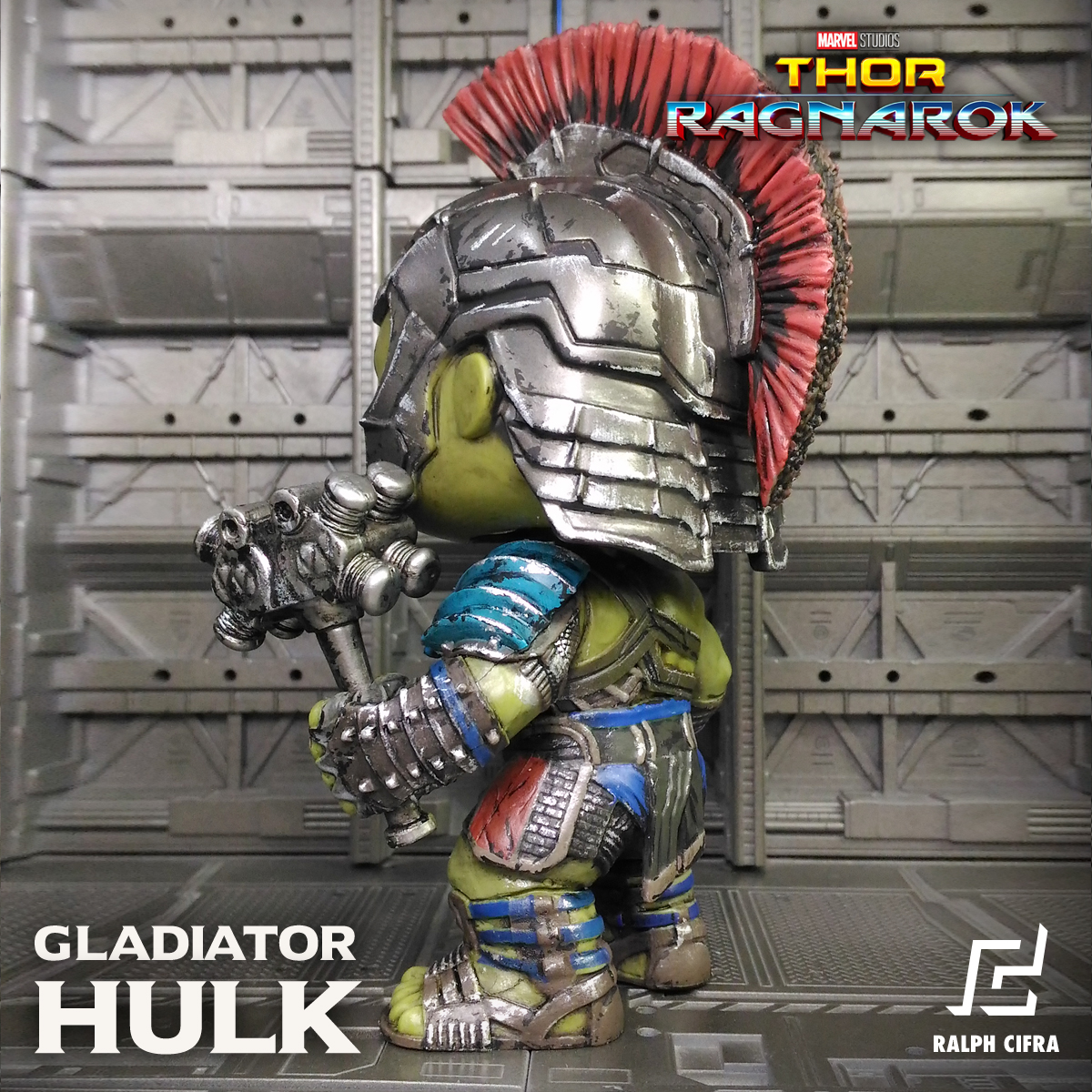 thor ragnarok Hulk funko pop Custom toy design art Battle Damage weathered