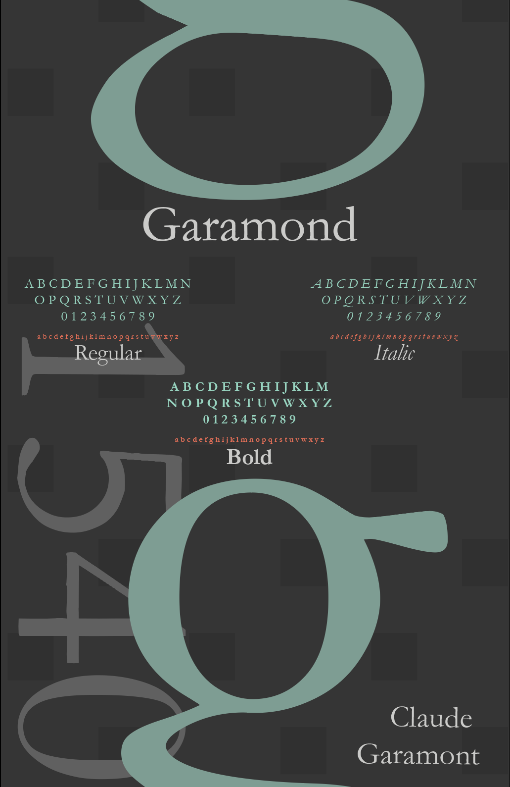typography   type Garamond specimen poster graphic design  design Illustrator digital digital design