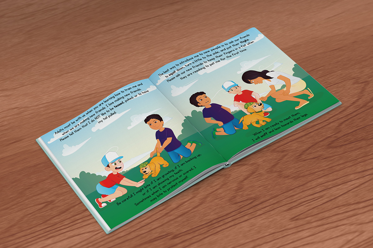 book Book Layout book design Children's Books kid's books dog puppies educational humane education