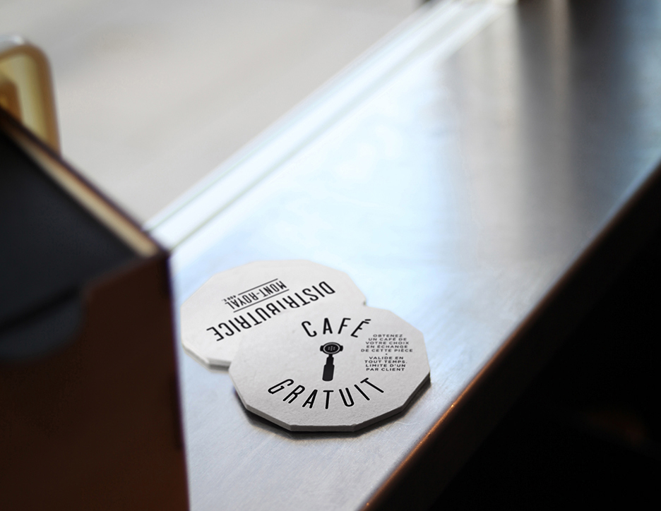 smallest cafe coffee tray Coffee font design latte espresso small space dispencer cup cafe Take out logo identity Montreal