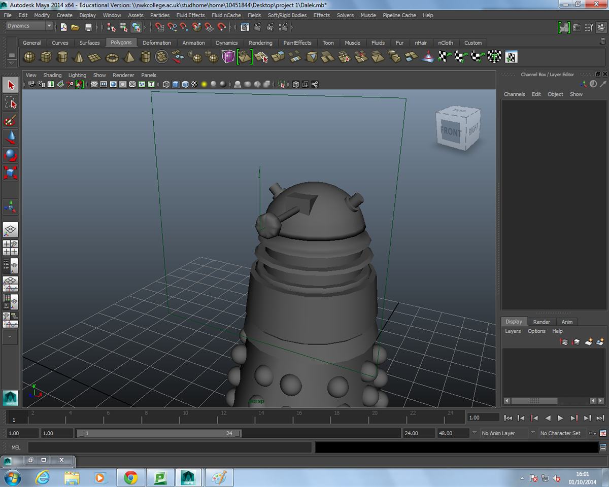 Dalek Doctor Who autodesk maya 3D Modelling