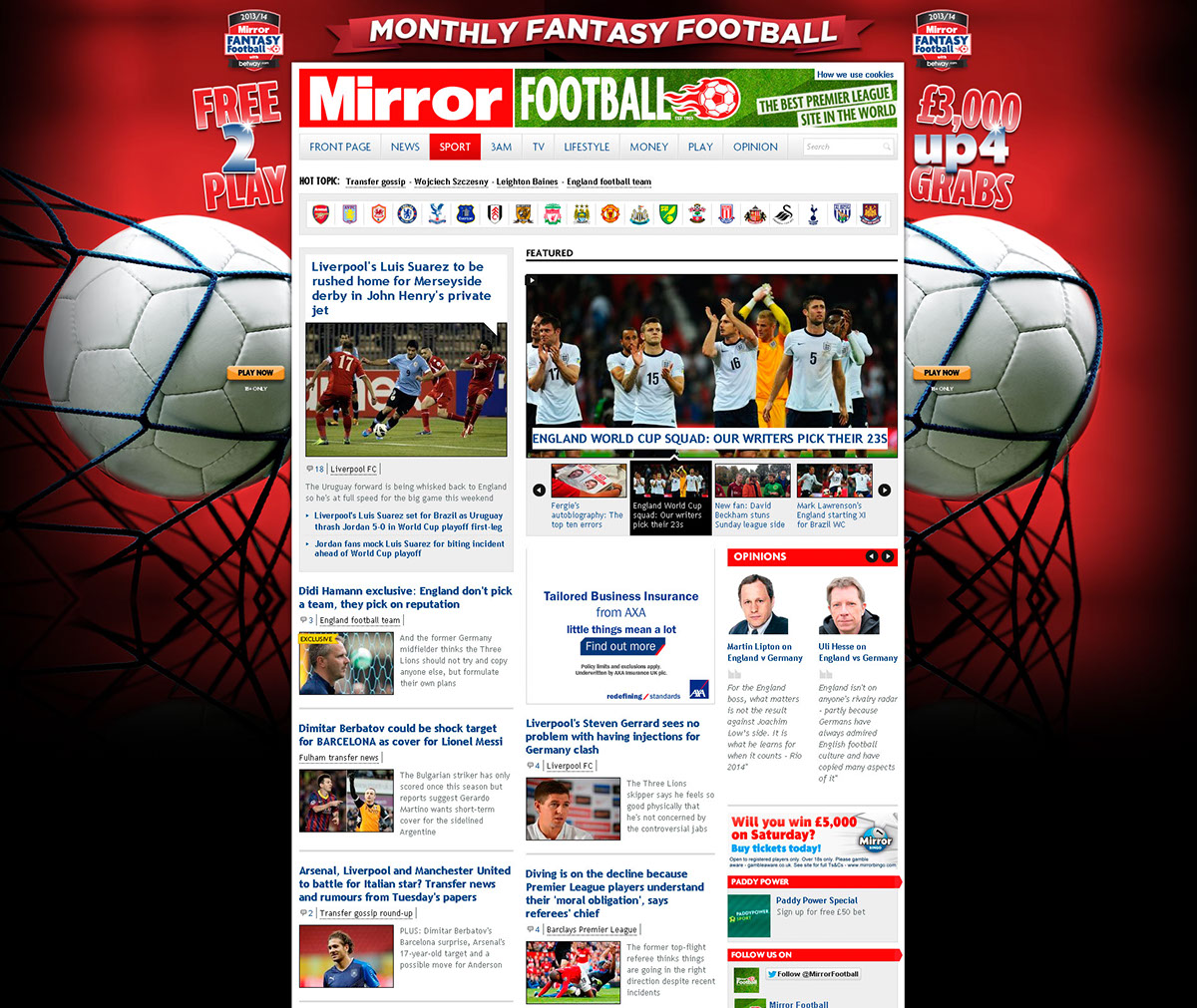 Mirror Mirror Football soccer mirror mirror football HOME PAGE TAKEOVER hpto goal Fantasy Football HTML 5 puddle bashin