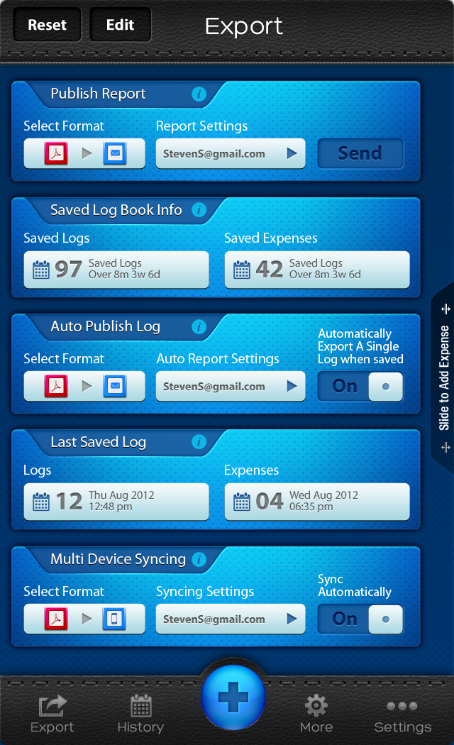 iphone app lb Expanse log export purpose blue app  gps business Vehicle tracking