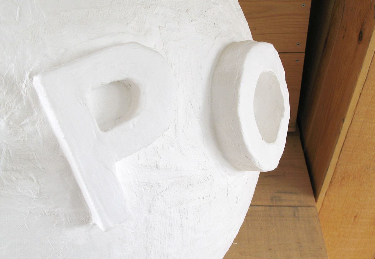 installation sculpture type 3D typography handmade White