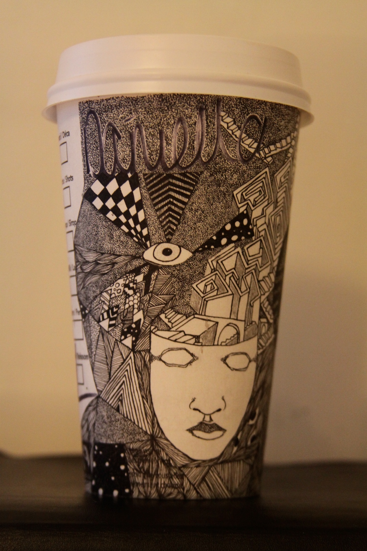 fineliner jar paper cut starbucks cup earth Elementaire Zine Coffee mind surrealism maze pattern