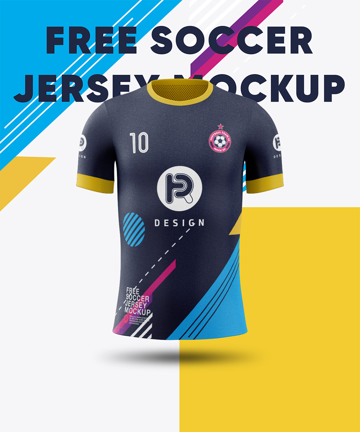 Download Free Soccer Jersey Mockup (Front View) on Behance