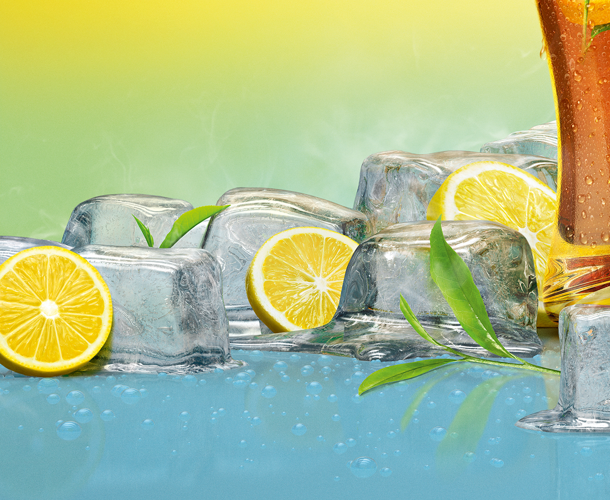 splash retouch Lipton icetea ice beverages summer cooler condensation Liquid refreshment photoreal natural Health CGI