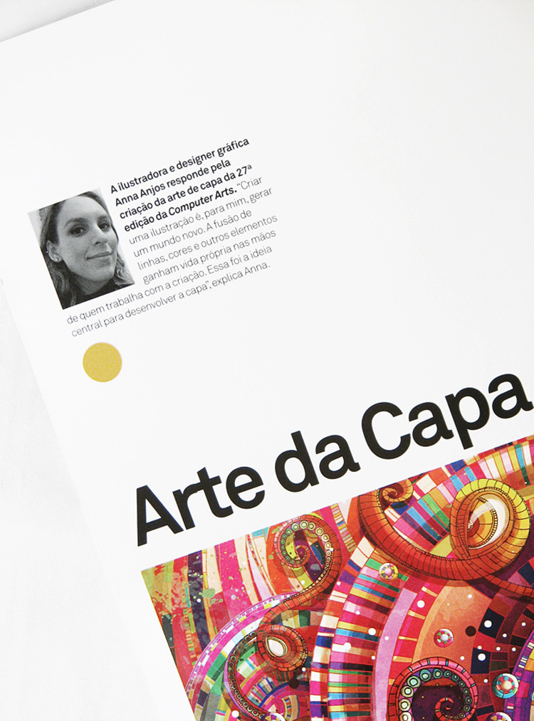 Adobe Portfolio magazine Brazil computer arts Anna Anjos cover portfolio interview editorial colour Brazilian printed