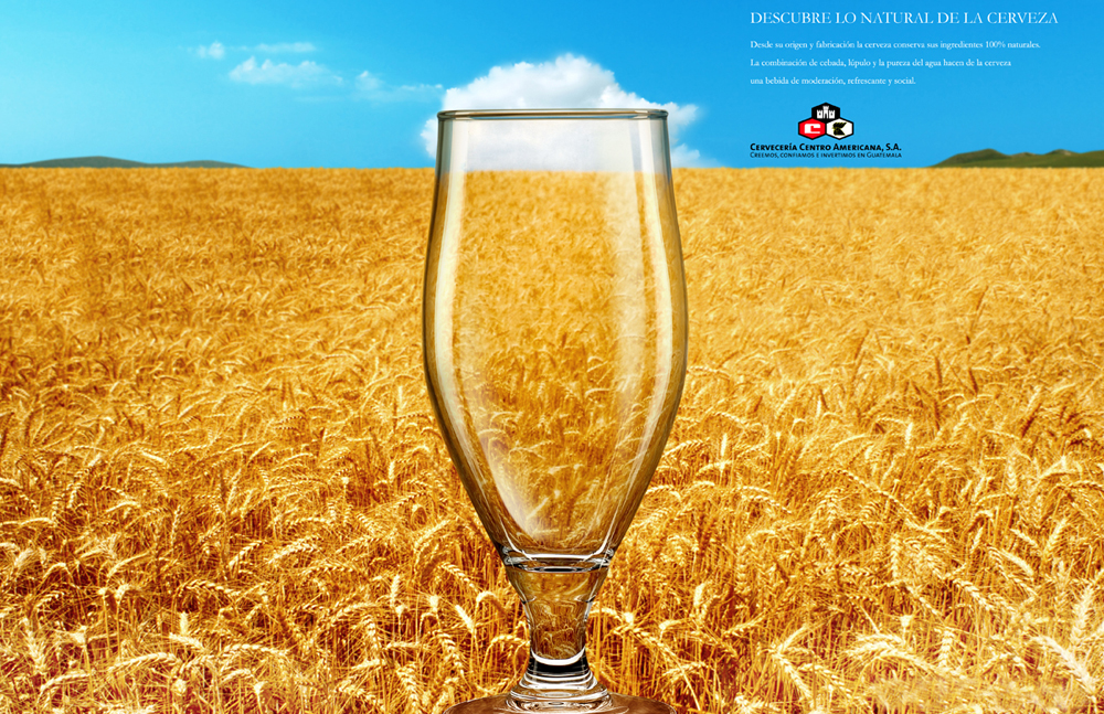 beer barley beach ad print field Digital Retouch