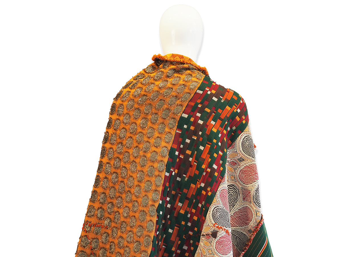 textile blanket Woven jacquard Lurex indian tradition regimental