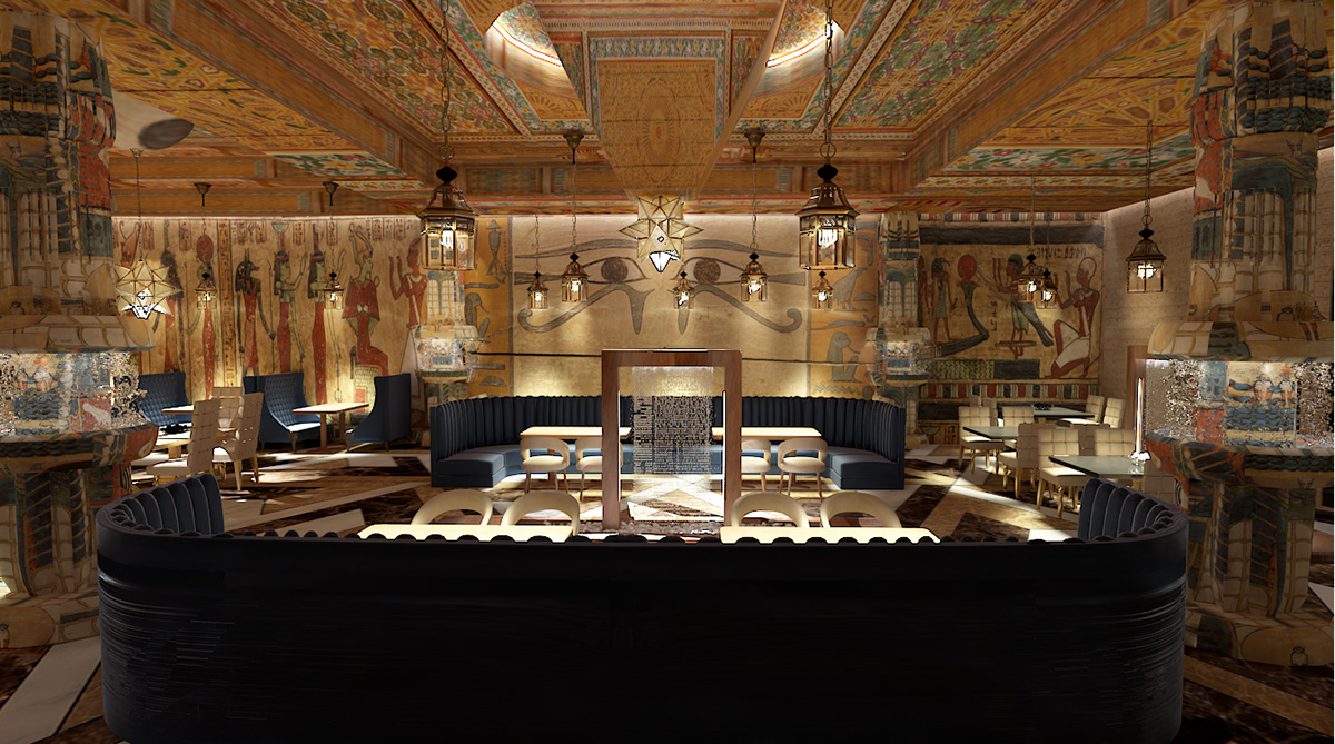 egyptian ancient egypt history museum hotel reception interior design  Entrance Interior Phoronic