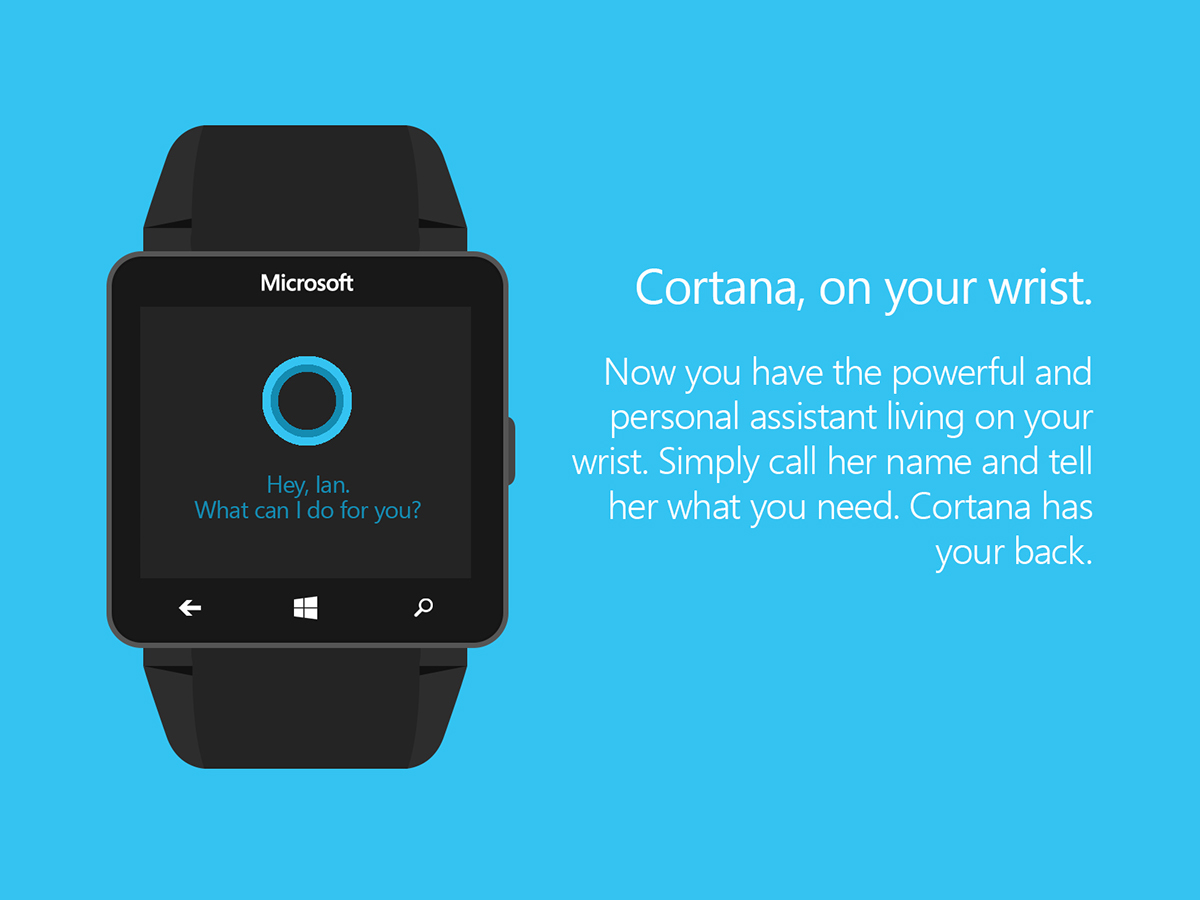 watch windows smartwatch windows phone concept Cortana Windows 8 windows 10 Wearable