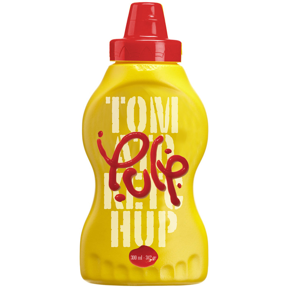 pulp ketchup movie design Gun yellow red handmade logo typo pulp fiction Tarantino Project joke blood