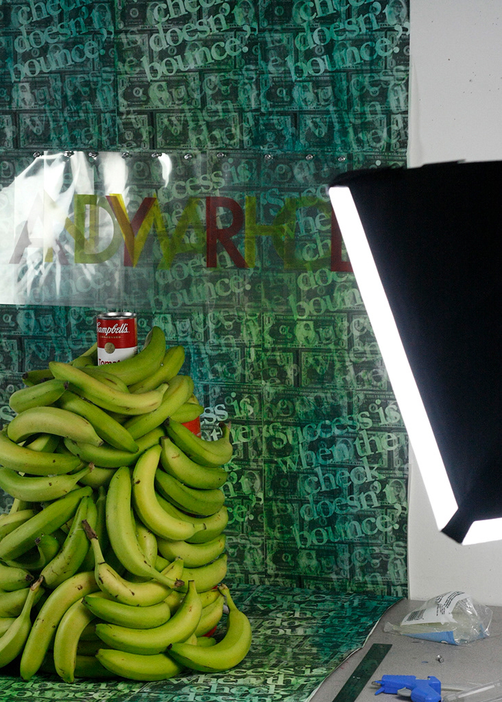 andy warhol KCAI image Soup Bananas money installation constructed color