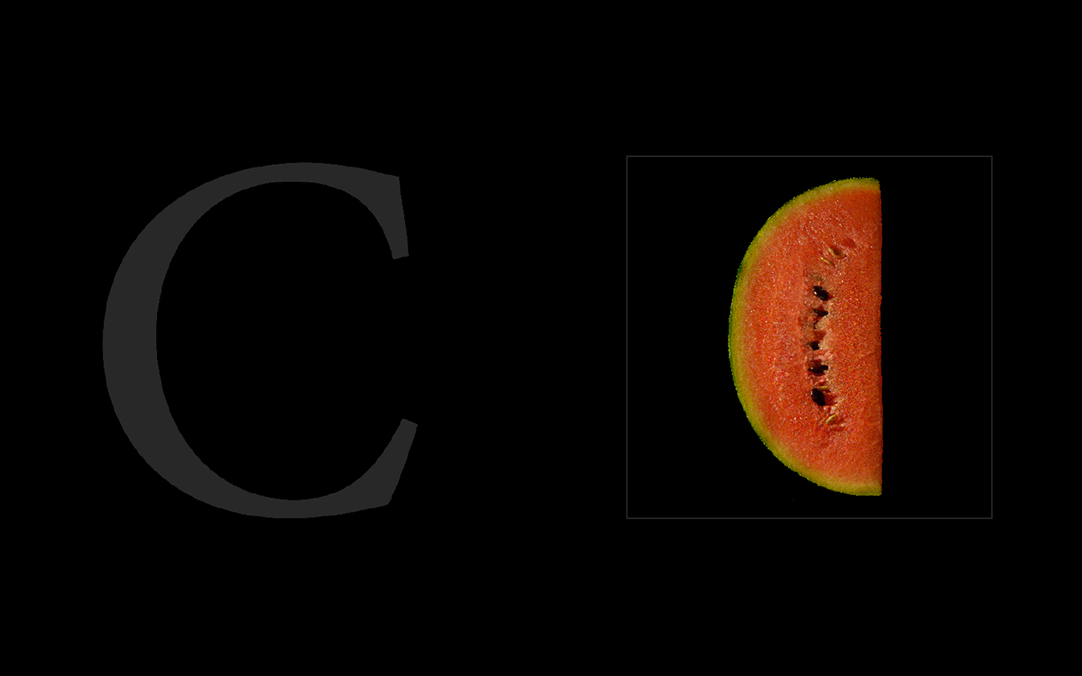 Fruit vegetable alphabet ABC