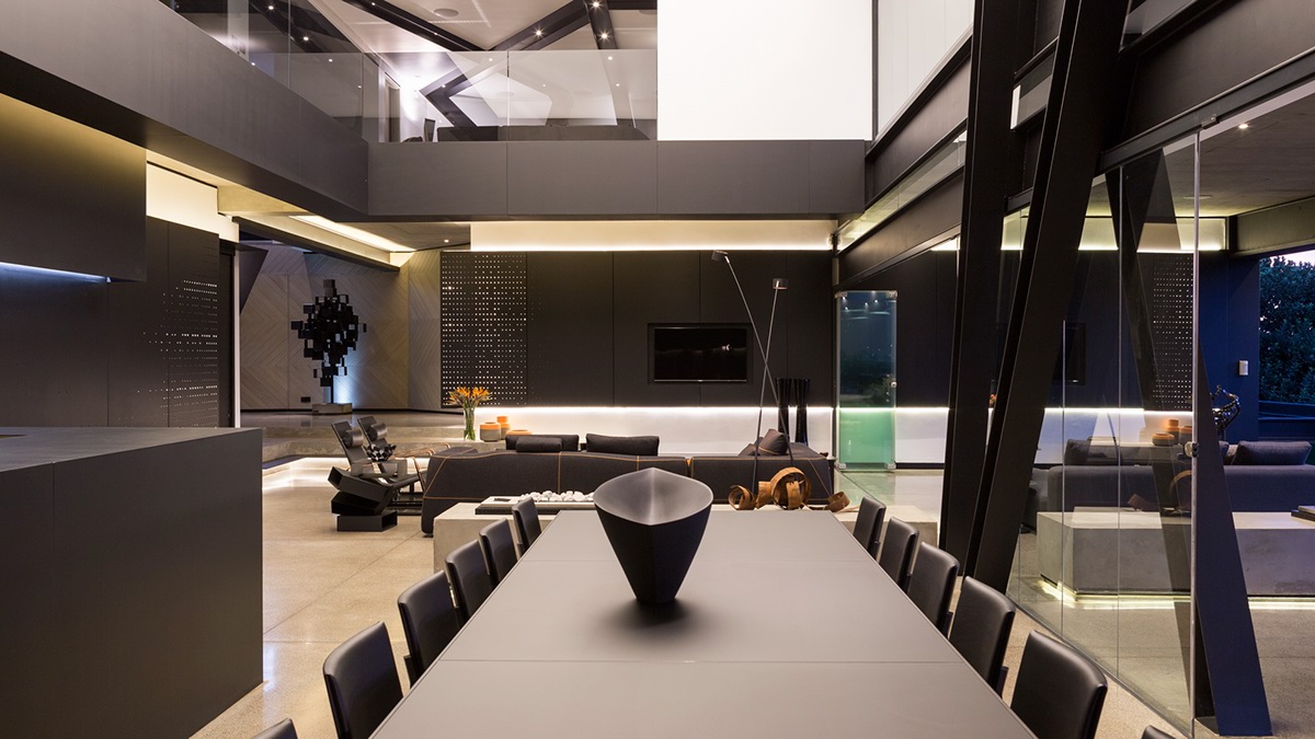contemporary open floor Plan spacious indoor-outdoor home house contemporary artwork Architectural Elements contemporary architecture