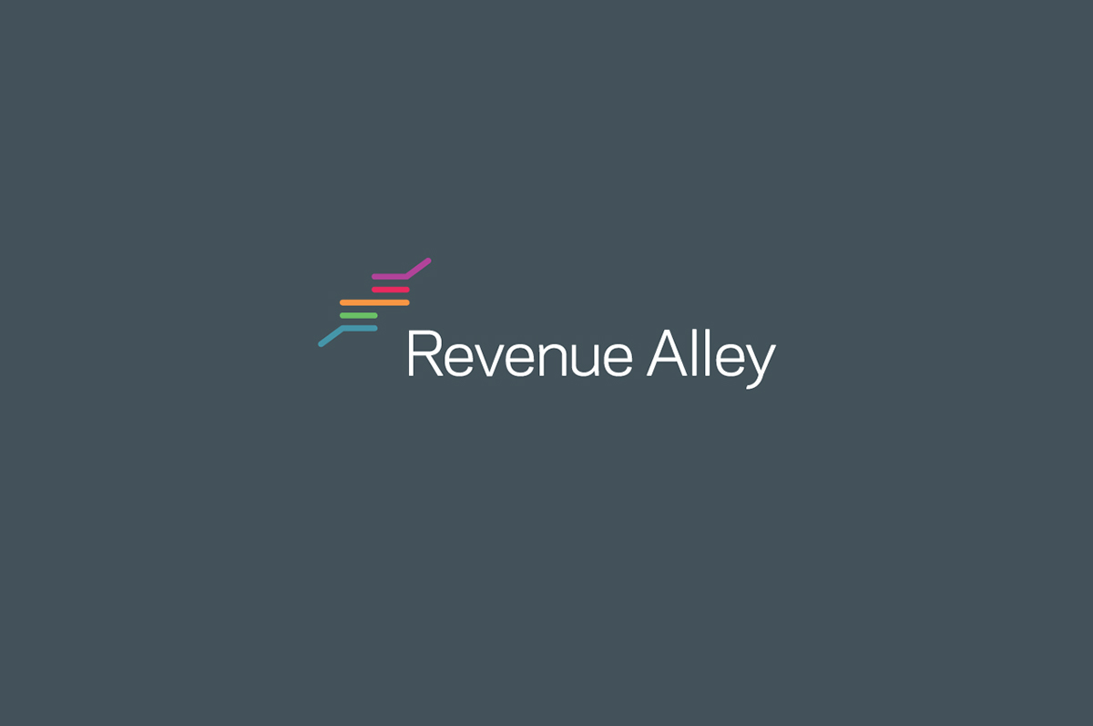 revenue  alley colorful lines logo identity modern Subbrands Website business boxes software IT