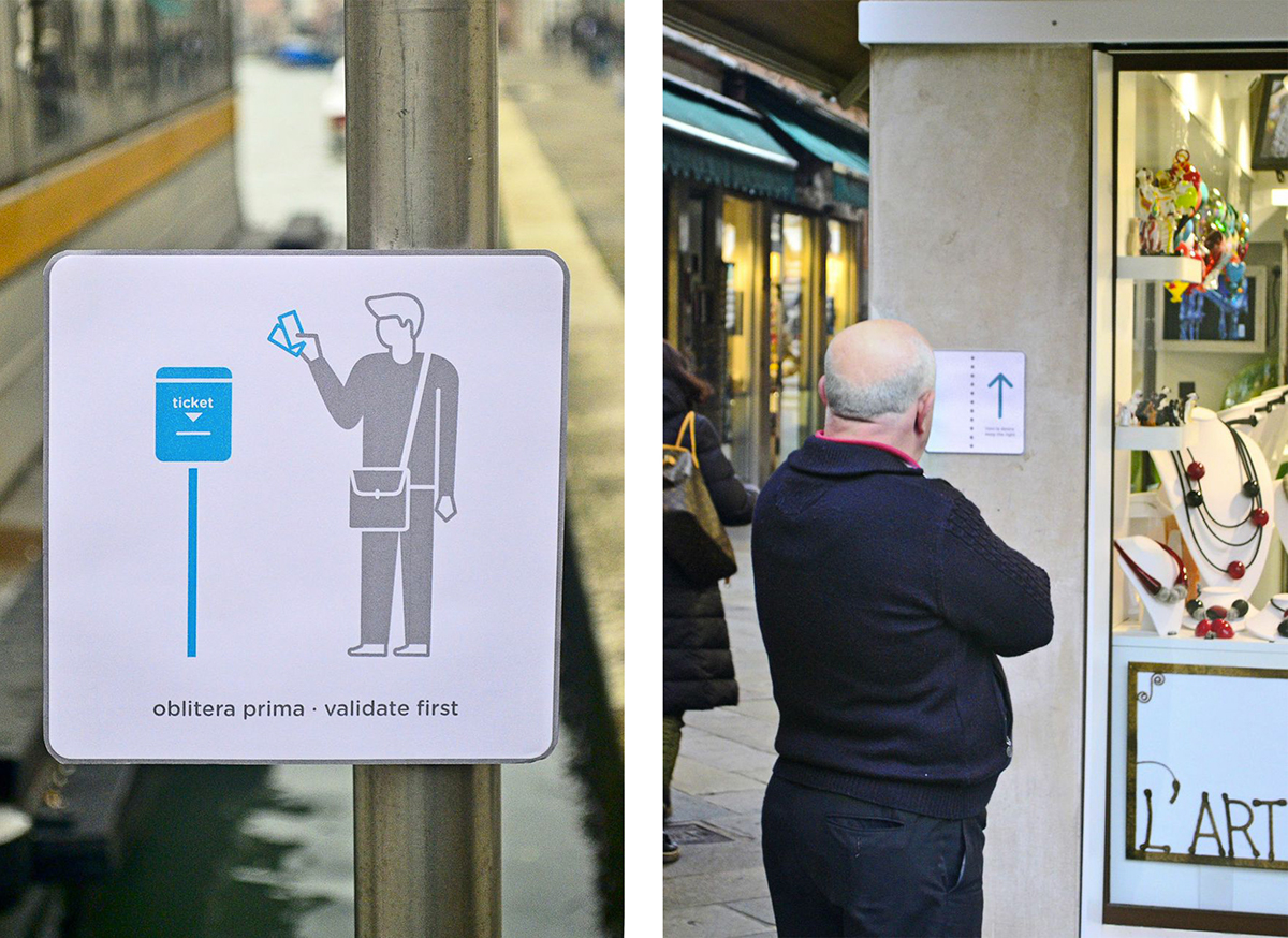 Venice duo double Booklet Handbook tourist inhabitants Icon isotype wayfinding Signage Behavior help directions etiquette