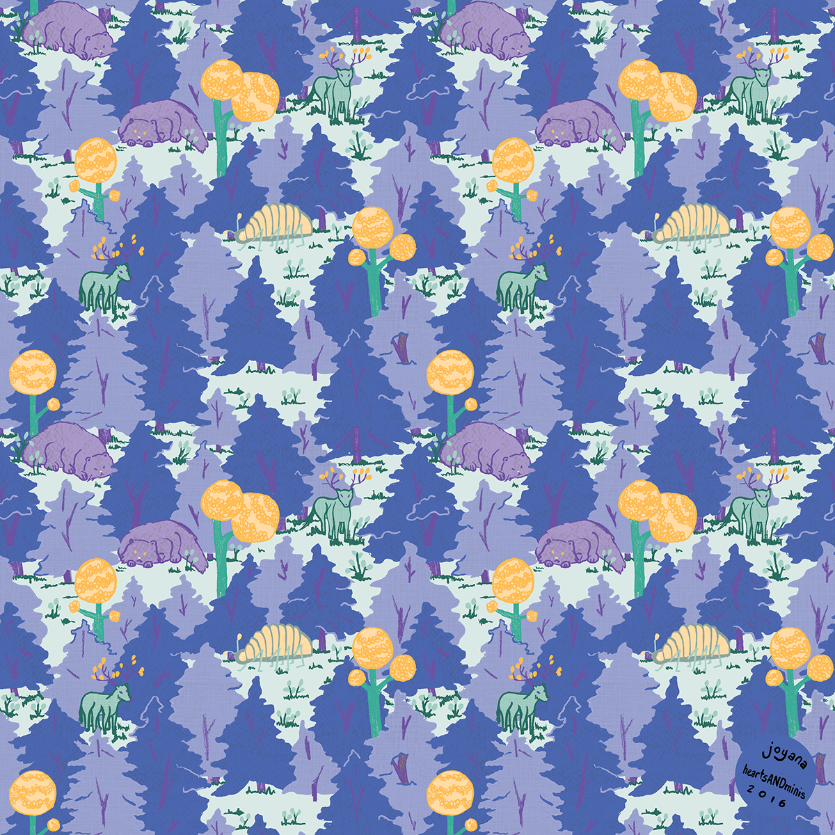Adobe Portfolio fabric pattern design  Textiles fabric design textile design  ILLUSTRATION  forest patterns animal patters critter patterns