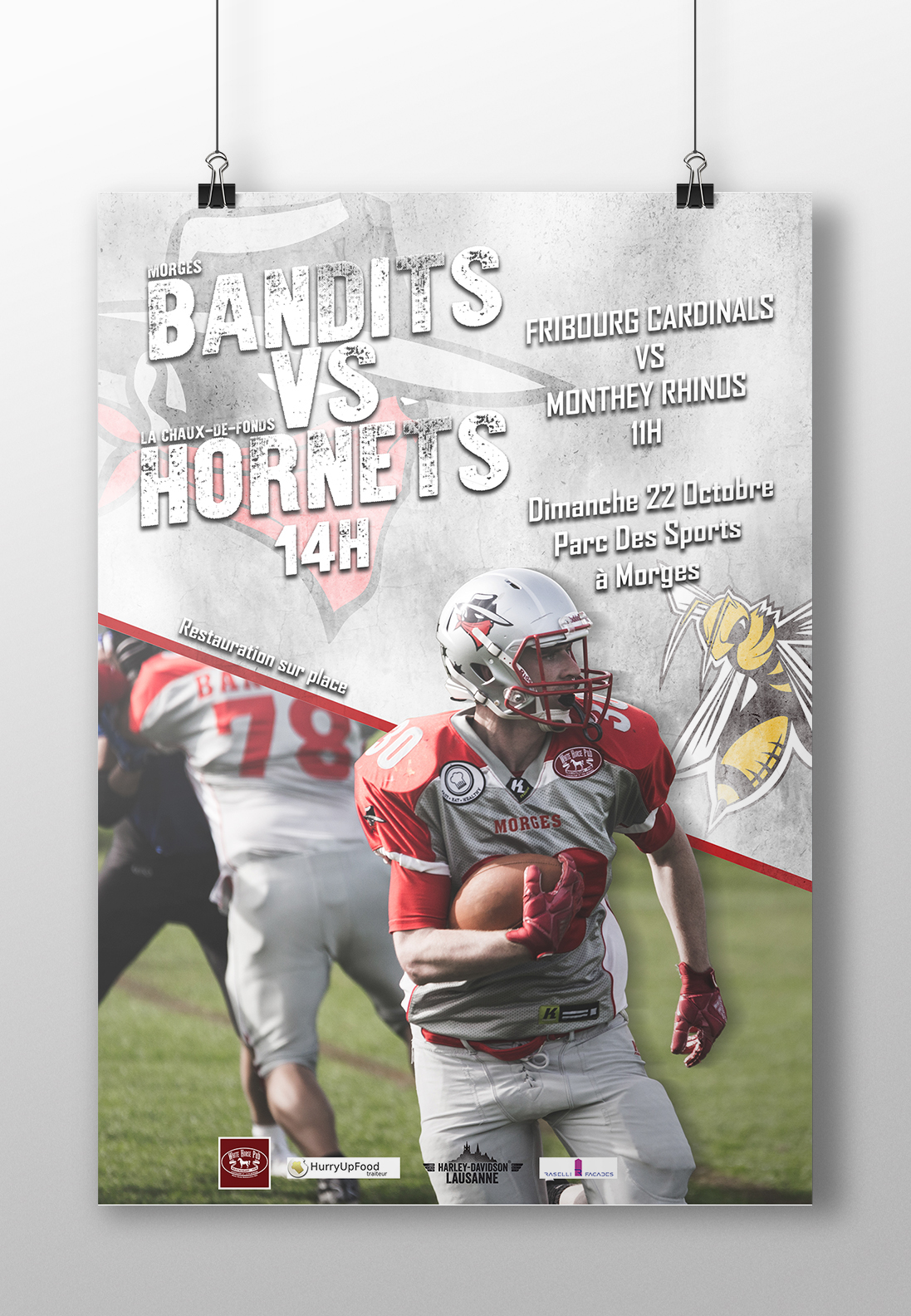 Photography  graphisme poster affiche sport american football team photoshop