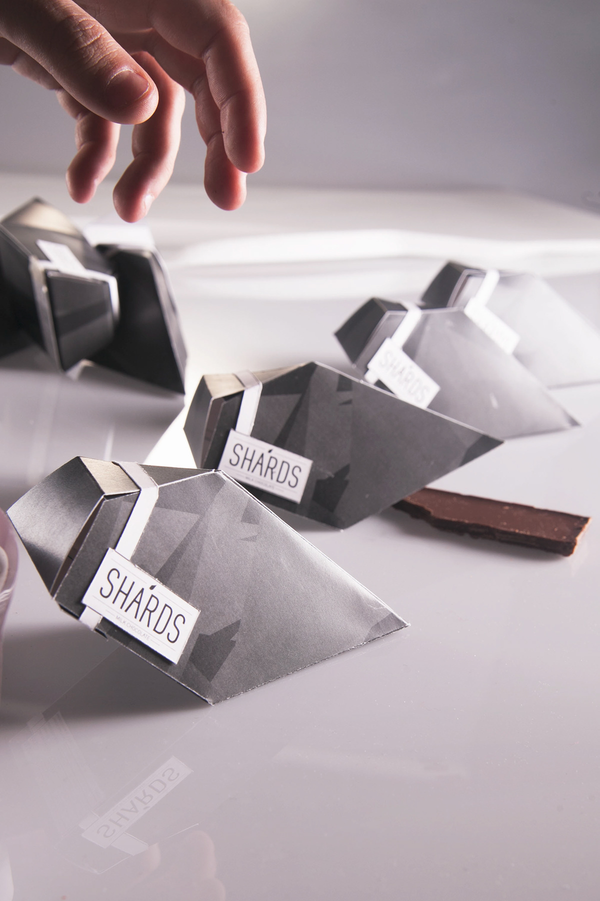 chocolate package shard glass paper black grey papercraft craft