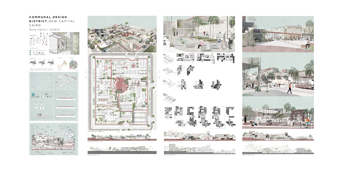 architecture collage concept design district Urban visualization illustrations Landscape Masterplan modular