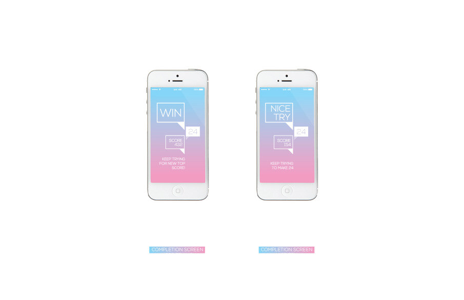 iphone app game interactive blue pink gradient type math
