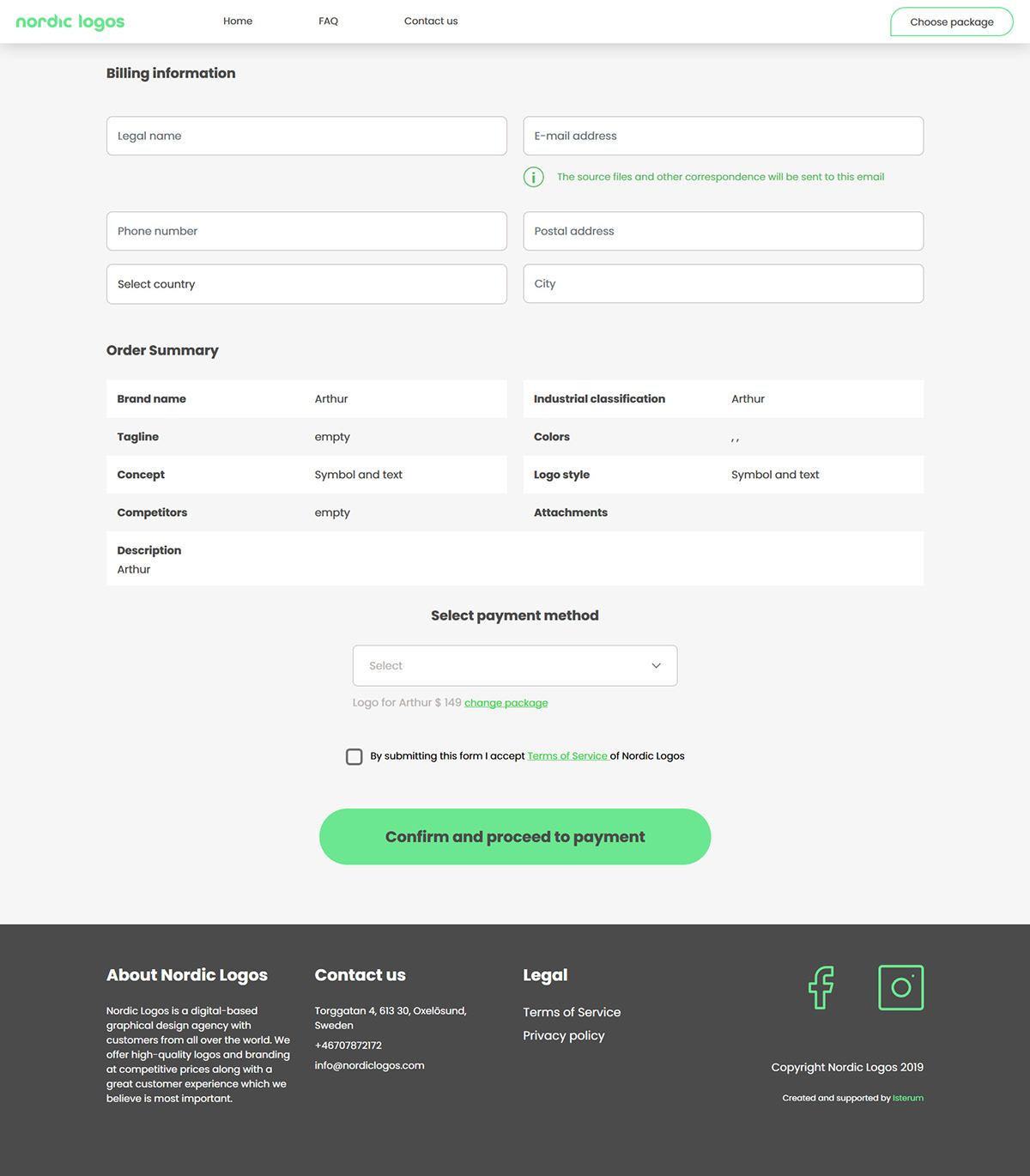 green flat logo Startup Responsive admin Order online modern nordic