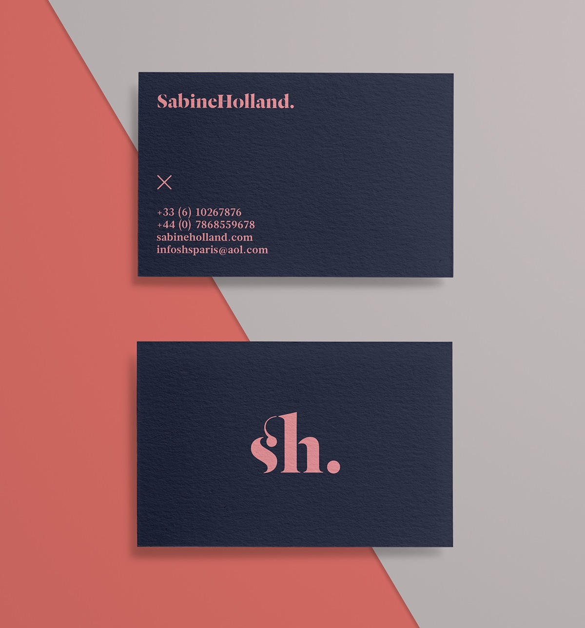 brand logo fashion design identity stationary pink business card