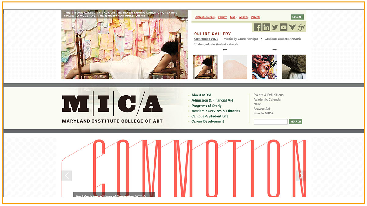 MICA Website redesign process