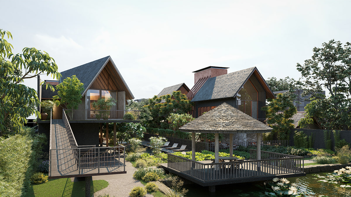 architecture building Coffee designer exterior farm home house Pool visualization