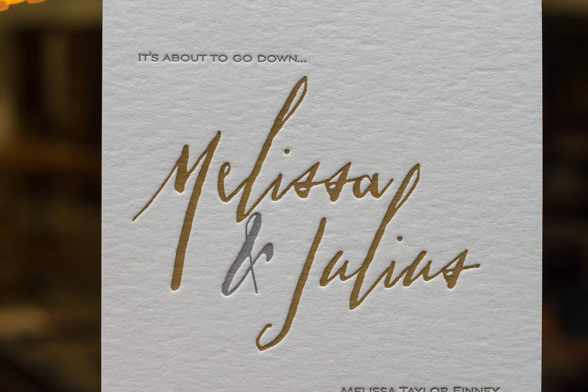 letterpress invitations luxury gold grey metallic envelopes liners letter press modern handwriting