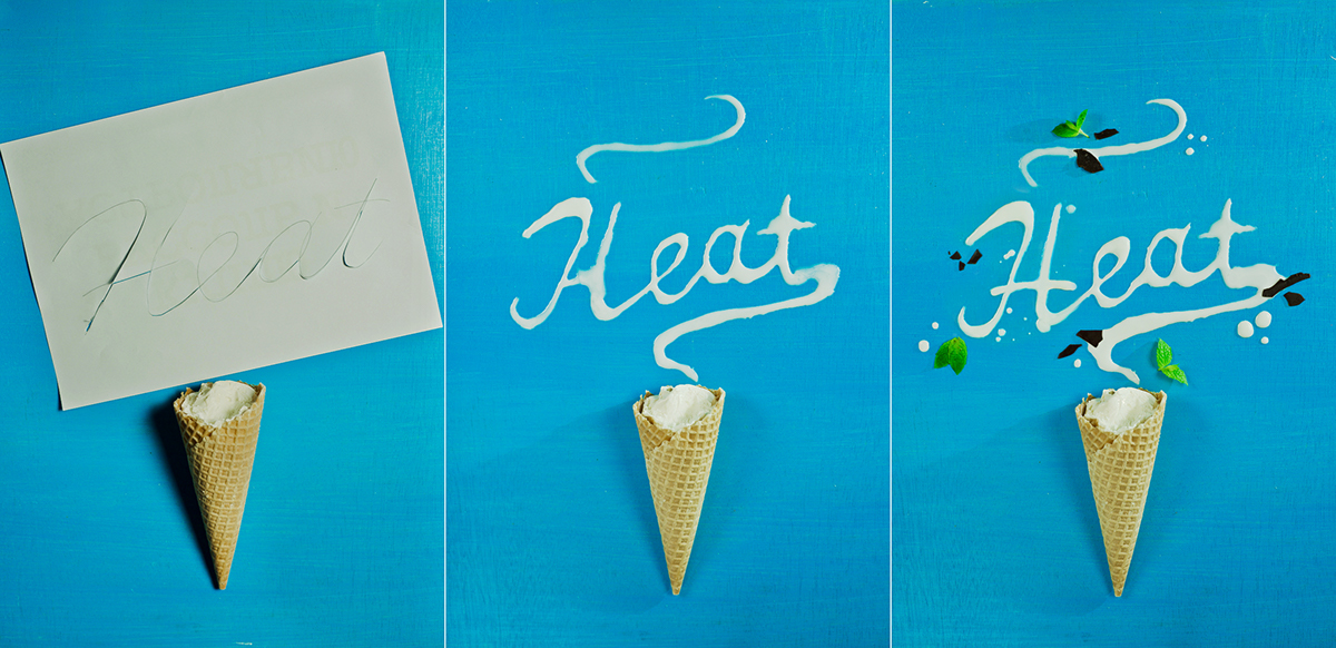 lettering still life ice cream Food  Sweets Liquid conceptual summer blue