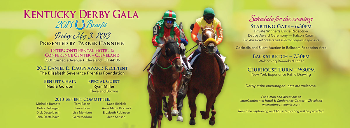 logo Kentucky Derby print horse benefit Invitation cover