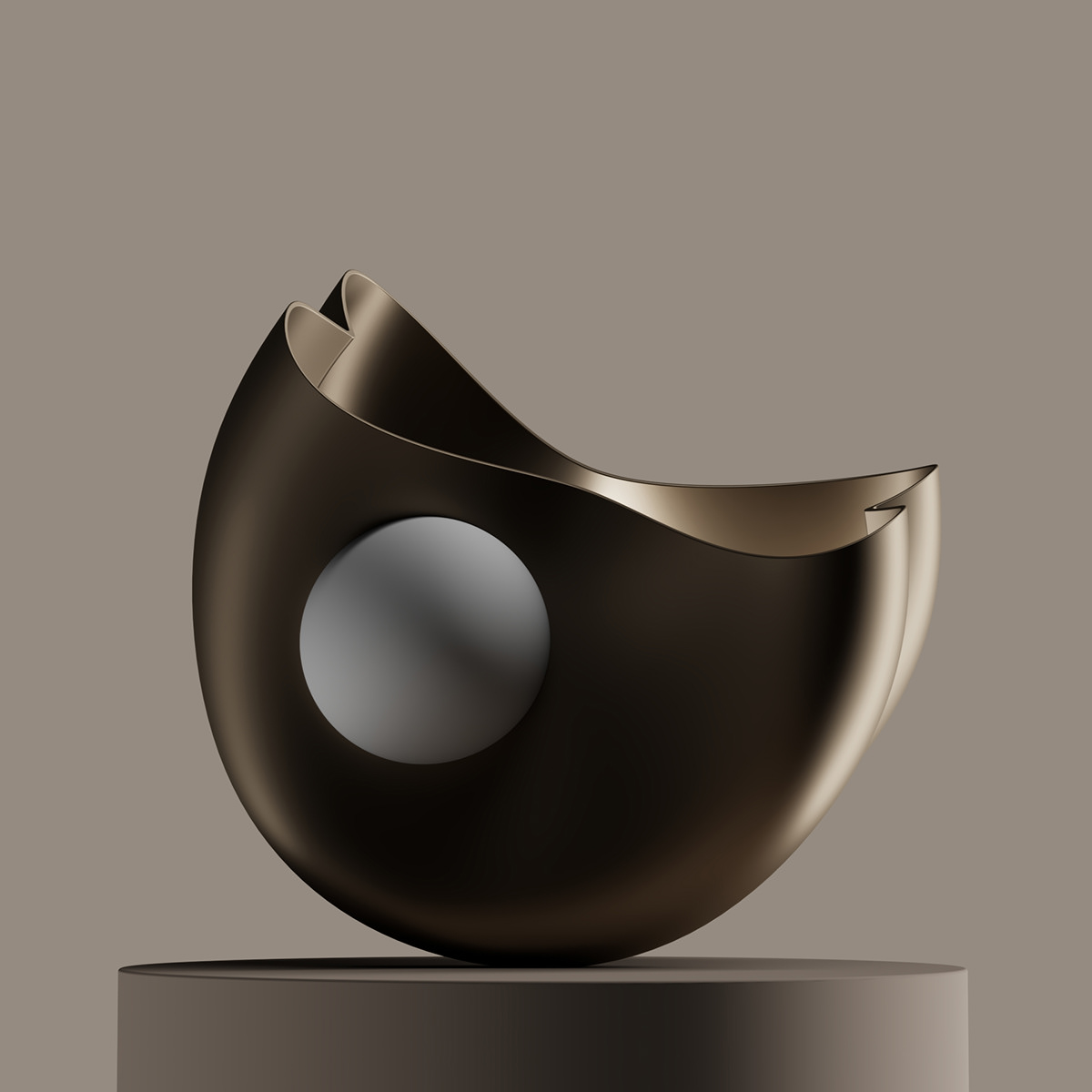 bronze concept glass gold iron metal pearl sculpture Tubes