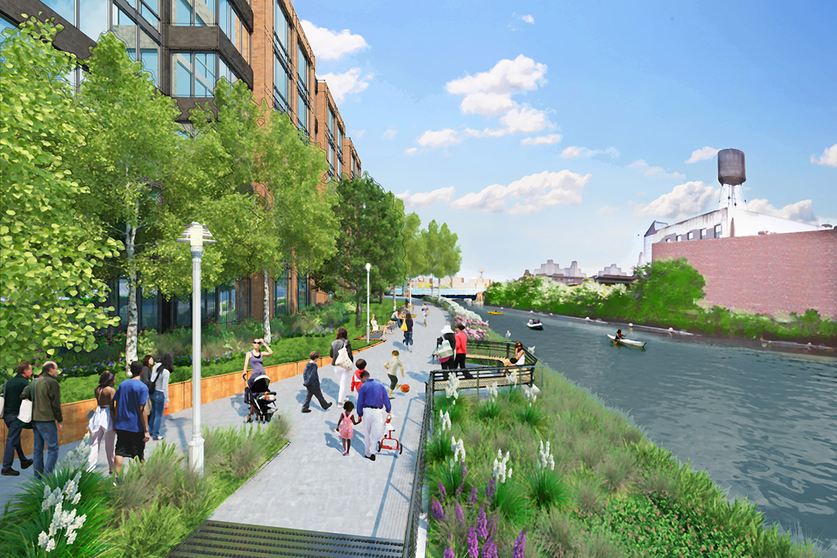 Gowanus exterior canal nyc Brooklyn water color residential luxury arch viz