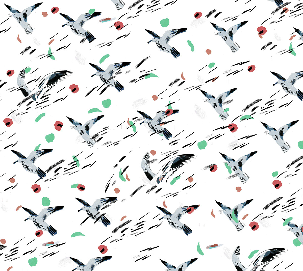 seagulls summer pattern